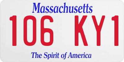 MA license plate 106KY1