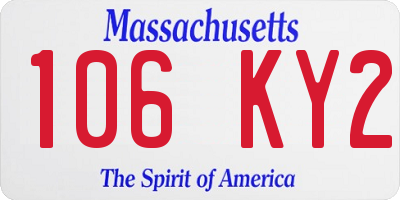 MA license plate 106KY2