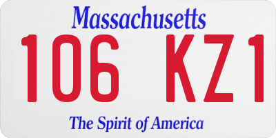MA license plate 106KZ1