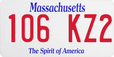MA license plate 106KZ2