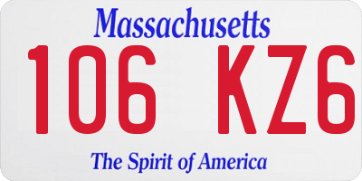 MA license plate 106KZ6