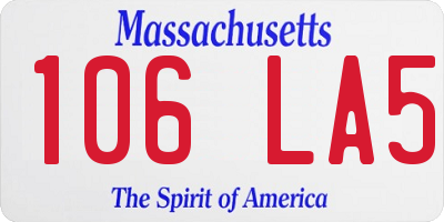 MA license plate 106LA5