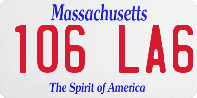 MA license plate 106LA6