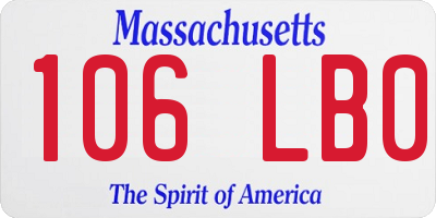 MA license plate 106LB0