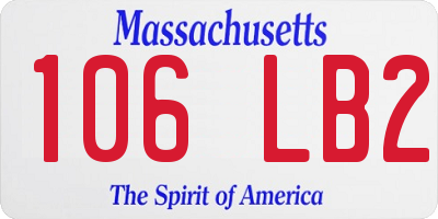 MA license plate 106LB2