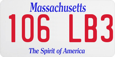 MA license plate 106LB3