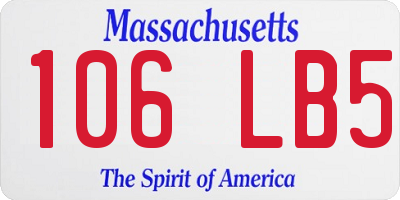MA license plate 106LB5