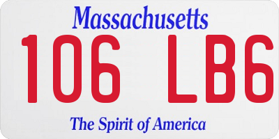MA license plate 106LB6