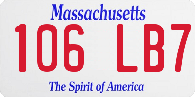 MA license plate 106LB7