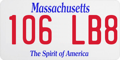MA license plate 106LB8