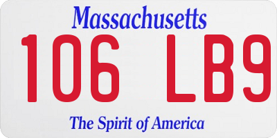 MA license plate 106LB9