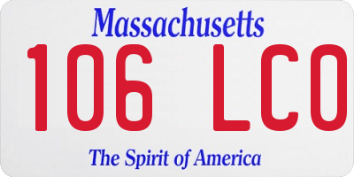 MA license plate 106LC0