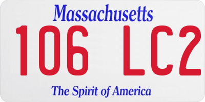 MA license plate 106LC2