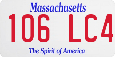 MA license plate 106LC4