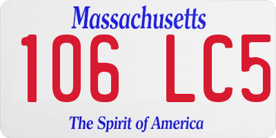 MA license plate 106LC5