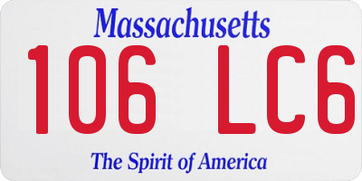 MA license plate 106LC6
