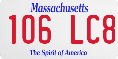 MA license plate 106LC8