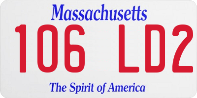 MA license plate 106LD2