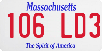 MA license plate 106LD3