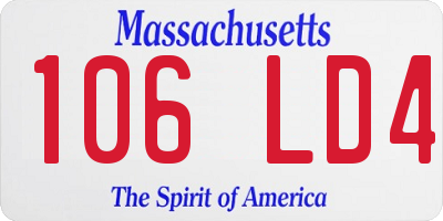 MA license plate 106LD4