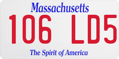 MA license plate 106LD5