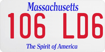 MA license plate 106LD6