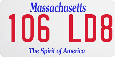 MA license plate 106LD8