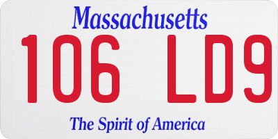 MA license plate 106LD9