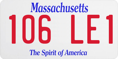 MA license plate 106LE1