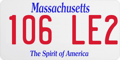 MA license plate 106LE2