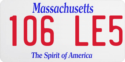 MA license plate 106LE5