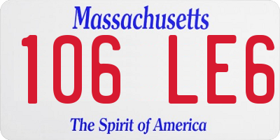 MA license plate 106LE6