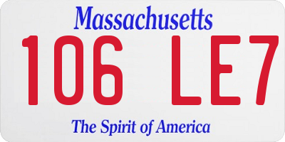 MA license plate 106LE7