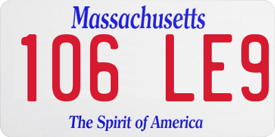 MA license plate 106LE9
