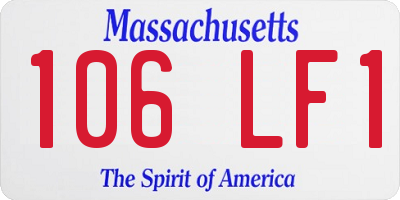 MA license plate 106LF1