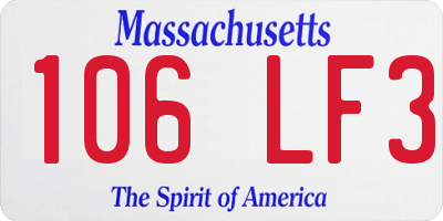 MA license plate 106LF3