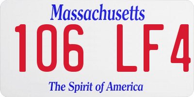 MA license plate 106LF4