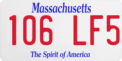 MA license plate 106LF5