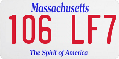 MA license plate 106LF7