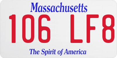MA license plate 106LF8