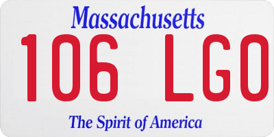 MA license plate 106LG0