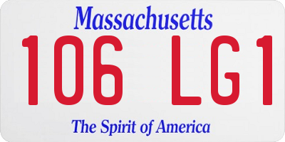 MA license plate 106LG1