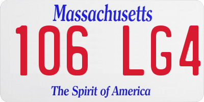 MA license plate 106LG4