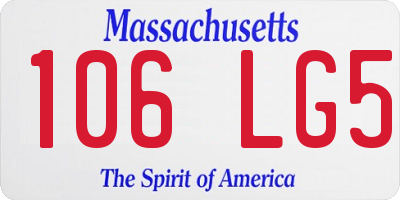 MA license plate 106LG5