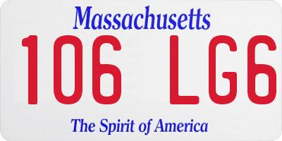 MA license plate 106LG6