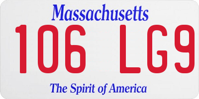 MA license plate 106LG9
