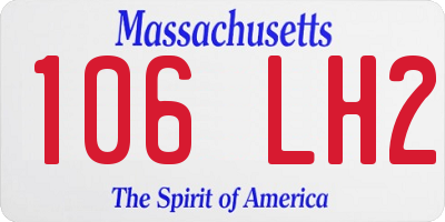 MA license plate 106LH2
