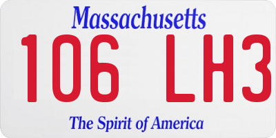 MA license plate 106LH3