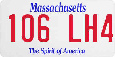 MA license plate 106LH4