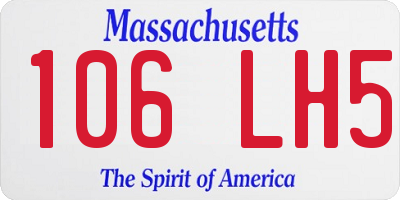 MA license plate 106LH5